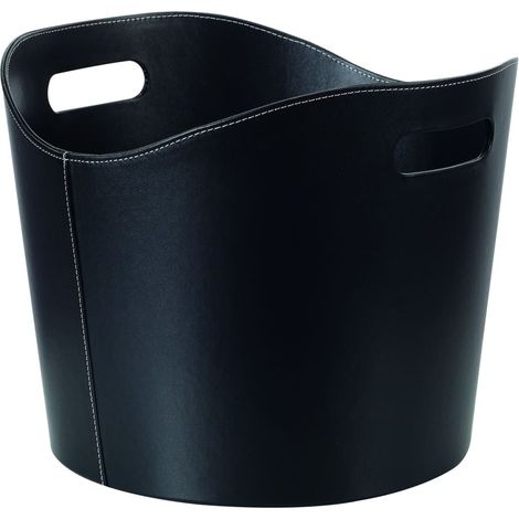 Panier Porte Bûches noir en simili Moderne Idéal rangement bois de chauffage