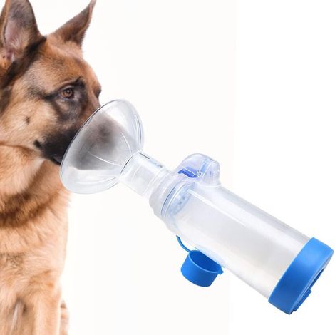 Inhalateur portatif pour animaux de compagnie avec chambre aérosol pour chats ou chiens, avec indicateur de respiration et masque exclusifs