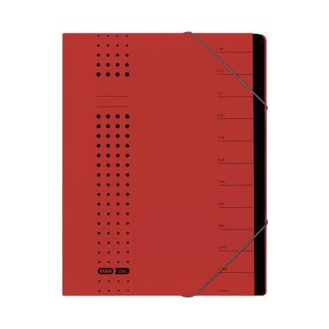 Ordnungsmappe chic DIN A4 320g/m² Intensivkarton recycelt Farbe: rot 7 Fächer (1/4)