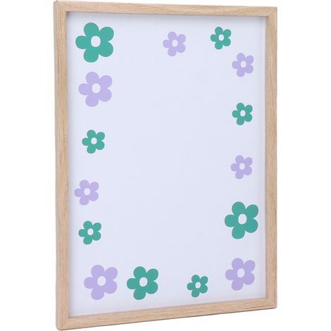 Tableau blanc effaçable à sec avec cadre en bois, réutilisable et durable, avec crochet et marqueur pour emploi du temps, liste de tâches, étude à domicile, type B