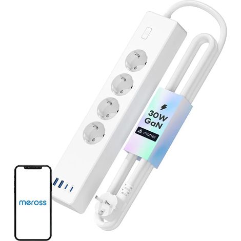 Regleta meross msp844sma-eu 4 enchufes 4 puertos USB (1/3)