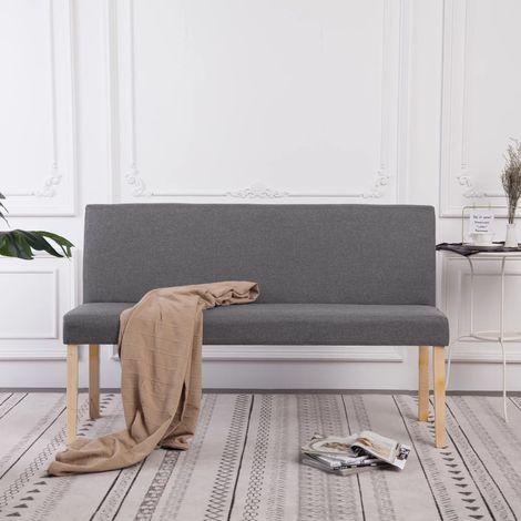 Banc 139,5 cm Gris clair Polyester vidaXL (1/5)