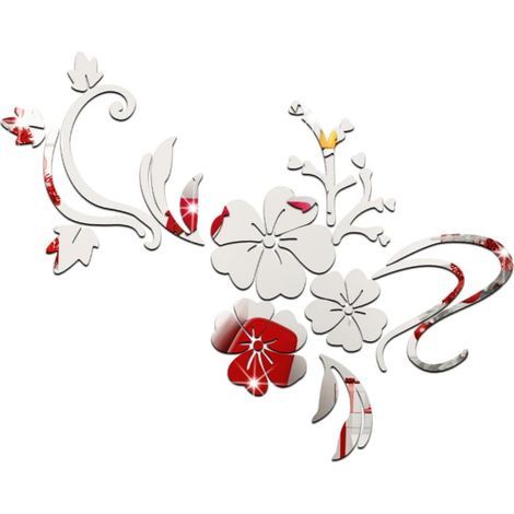 CCYKXA 3D Mirror Effect Vine Wall Stickers - Removable Reflective Stickers for Interior Decoration of Living Room, Bedroom and Bathroom (1/5)