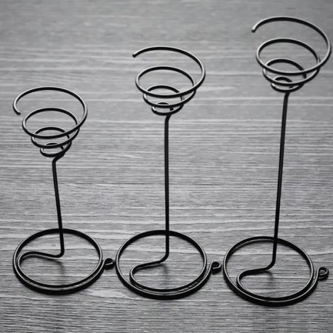 Support Plantes - Fer - Noir - 13 cm 17 cm 20 cm - Décoration Intérieure Bureau Jardin - Lot de 3 (1/4)