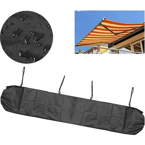 Housse de Auvent Jardin Protection, BâChe Sac de Rangement Oxford Contre Les UV Anti-poussière étanche Contre la Neige et la Pluie en Hiver, pour Canopy Shelter De Terrasse Meubles (Noir, 3.5M) (1/4)