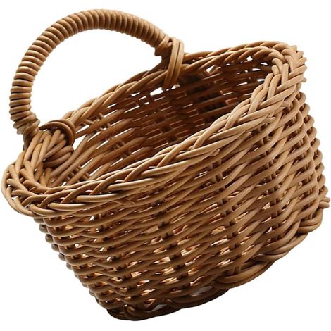 Panier suspendu en plastique marron pour le rangement à la maison, (1/5)