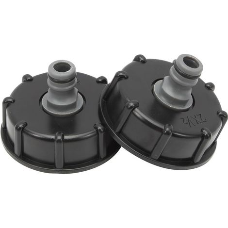 pcs S60x6 IBC Tank Cap 1000L Tank Fitting, 1/2" Outlet Diameter 60mm Nipple Fitting for Ton Valve, 1/2" Garden Hose Connector (1/5)
