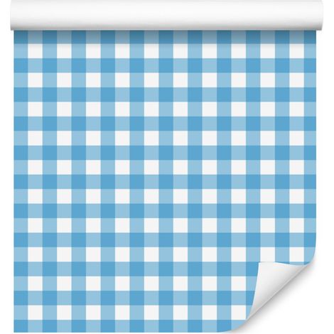 Papier peint à motifs bleu azur et blanc, fond bleu azur 50 x 1000 cm (1/5)