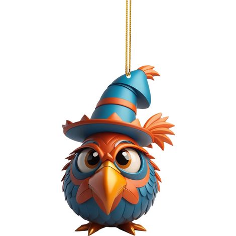 Pendentif Poulet - Décoration Arbre De Noël - Pendentif Voiture - Acrylique - Pour Maison Et Voiture - Lot De 1 (1/5)