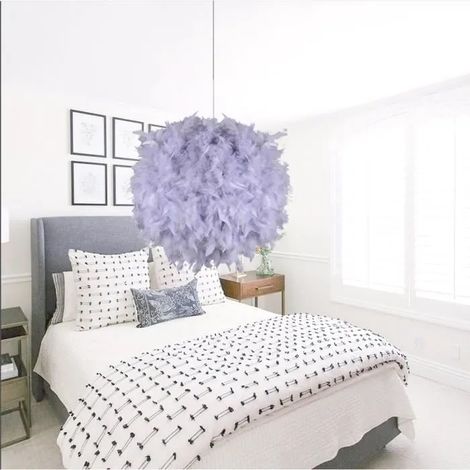 Lustre Suspension Plume Gris,Lampe Luminaire Industrielle Moderne Style Edison pour Salon Chambre,ø35cm (1/4)