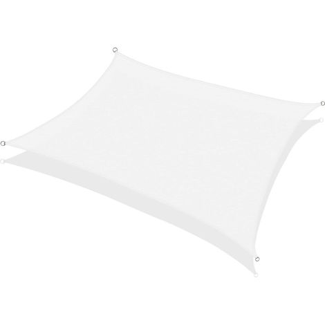 Voile D'ombrage - Voile Solaire Tissu Oxford Rectangulaire 2x3 M -Crème-Blanc (1/5)