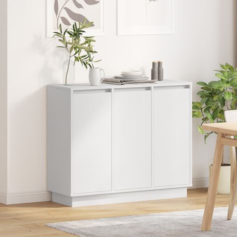 LED-Sideboard Weiß 90 x 32 x 75 cm Holzwerkstoff