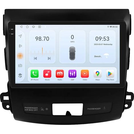 Autoradio, touchscreen, funzioni multimediali, compatibile con Outlander 2 / 4007 / C-Crosser (2007-2013), QS6 A (1/2)