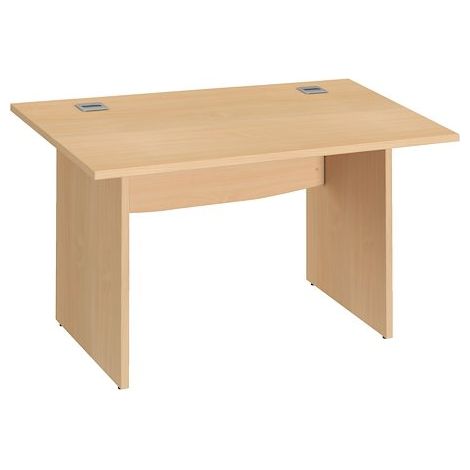 Bureau droit hêtre L 120 cm piètement pleins Essens - Maxiburo