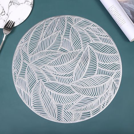 Placemat - PVC Isolant Creux - Résistant à la Chaleur - Pour Table à Manger Bureau Café - 38 x 38 cm - 1 Pièce (1/5)