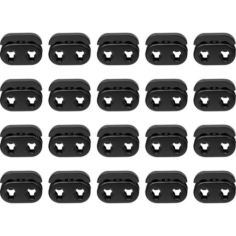 20pcs Arrêt de Cordon Serrure pour Lacet Sac Noir 15.7X11.8mm (1/5)