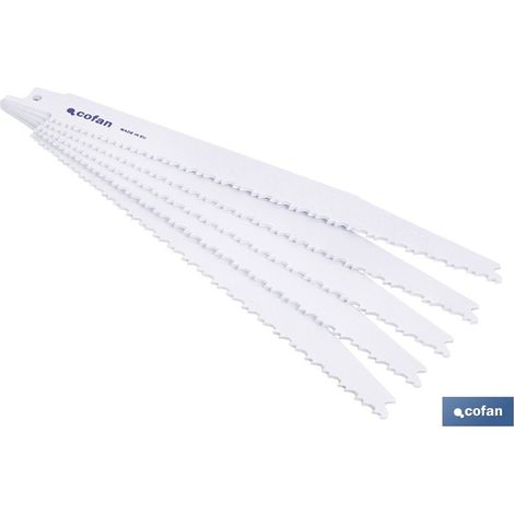 Lame de scie alternative bimétallique 180 mm, 11-5 TPI, lot de 5 pour le bois