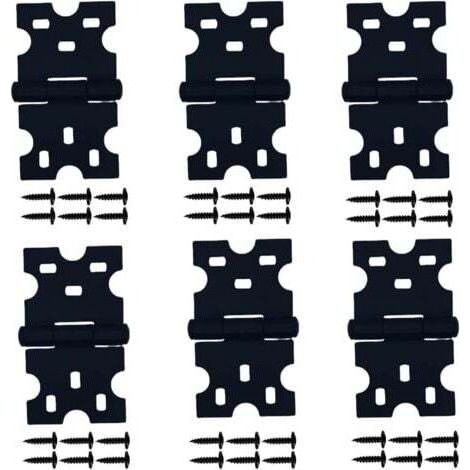 6 schwarze Scharniere, Schrankscharniere mit Schrauben, geeignet für kleine Türen/Schubladen/Fenster/Möbelbeschläge