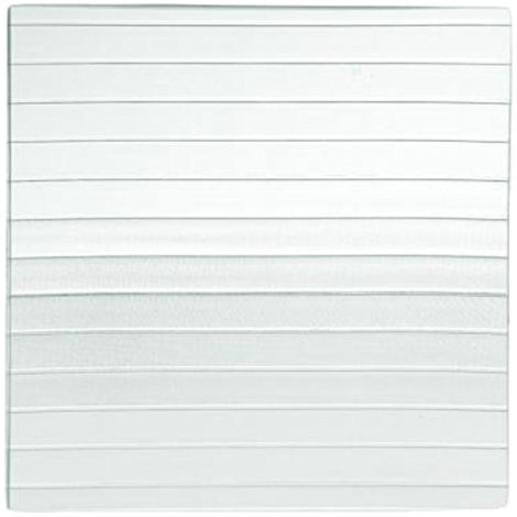 H&H - STRIPED PIATTO QUADRO 30X30CM IN VETRO TRASPARENTE