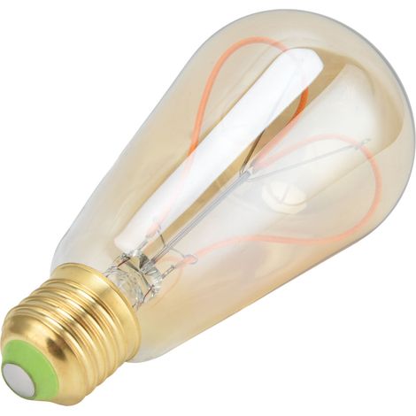 Ampoule LED en forme de cœur pêche, filament, style antique, rétro, 110 V, douille E27, 4 W, lumière chaude dorée (1/5)