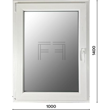 Fintex-finestra in PVC bianco singola anta 1000X1400 apertura a sinistra, doppio vetro, PROFILO A L (1/3)