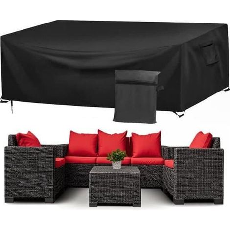 Housse de protection pour mobilier de jardin 250 x 200 x 80 cm, imperméable, anti-poussière et résistante aux UV, pour table, chaises, banc et salon de jardin. Sac de rangement en tissu Oxford. (1/5)