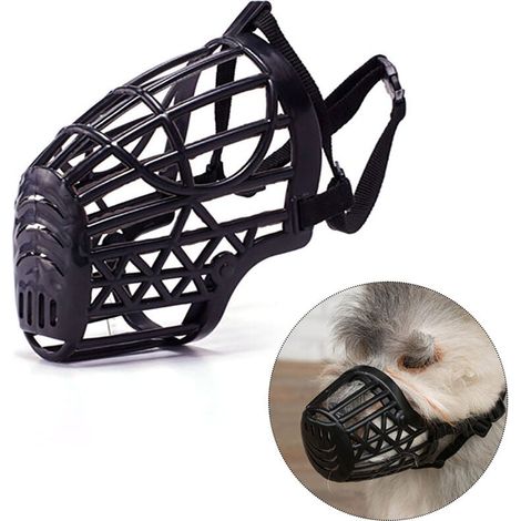 1 Muselière panier, plastique souple, sangle nylon réglable, aération optimale, petite moyenne grande taille (1/5)