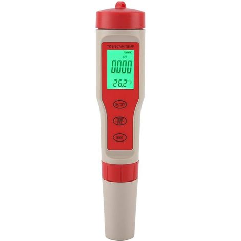 Misuratore di pH elettronico, tester 4 in 1 per acqua di piscina, pH/TDS/EC/TEMP, misuratore di pH ad alta precisione con risoluzione di 0,01, per acqua potabile, acquari e spa. (1/5)