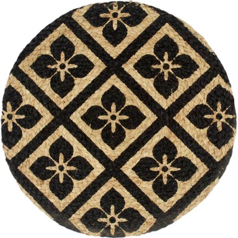 Napperons 6 pcs Noir 38 cm Rond Jute CFW276446 (1/4)