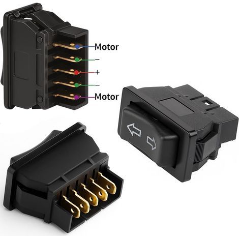 Gebildet 2pcs DC12V 24V 5pin DPDT Momentané Bouton Lève-Vitre Electrique Universel Interrupteur à Bascule pour Voiture Camion (1/4)