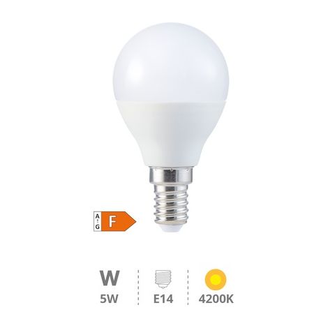 Bombilla de led esférica E14 5W luz día 4200K 470 lm GSC 2002346