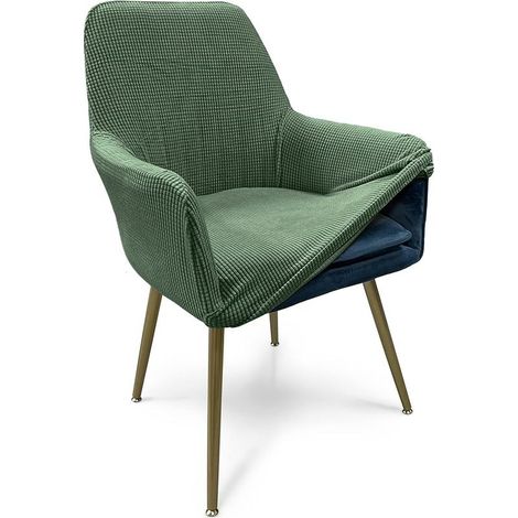 1 Housse de chaise, Tissu jacquard extensible, Antidérapante, Protection taches, Salon salle à manger bureau (1/3)