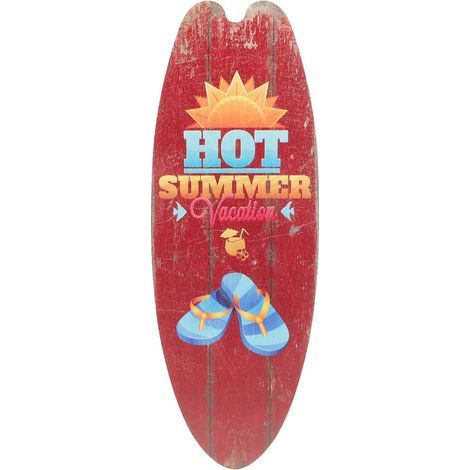 Décoration murale planche de surf, panneau en bois, ornement en bois, décoration planche de surf-45x16cm-Colorful (1/3)