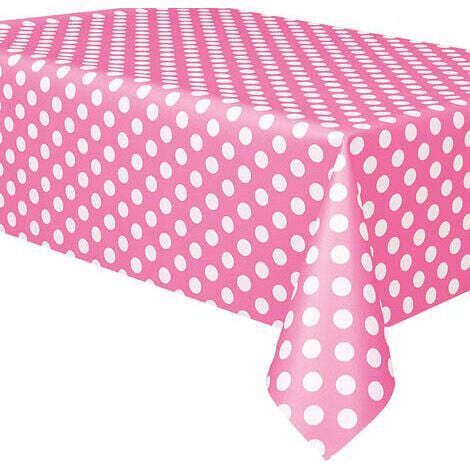 1PC (rose)Nappe toile cirée PVC Rectangulaire 137 x 183 cm à pois (1/5)