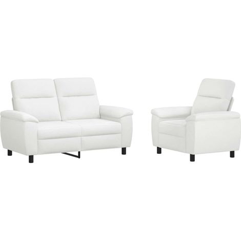 Juego de Sofá 2 pcs Blanco Tela vidaXL (1/5)
