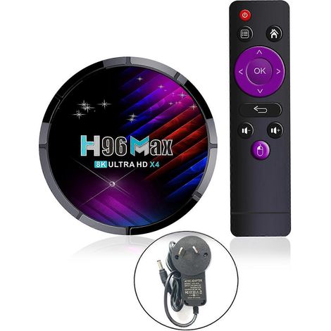 H96 Max 8K Android TV Box, S905X4 Prozessor, 4G/32G, Dual-WLAN, Mediaplayer, australischer Stecker