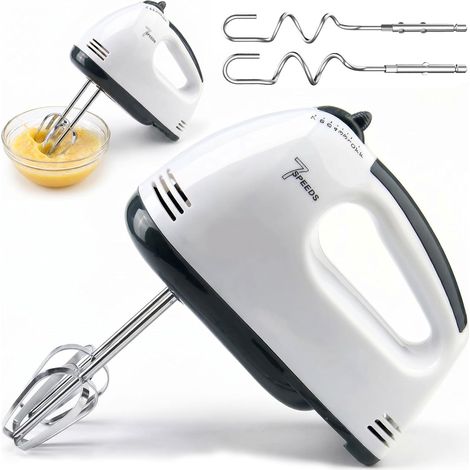 Batteur électrique à main, petit mélangeur alimentaire, fouet et crochet pétrisseur en acier inoxydable passe au lave-vaisselle, niveau turbo et 5 vitesses, ergonomique, avec bouton d'éjection (1/5)