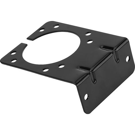 Schwarze Metall-Montagehalterung für 7-polige Steckerbuchse für Wohnwagenanhänger, robuste Befestigung für Traktorkupplung. (1/5)