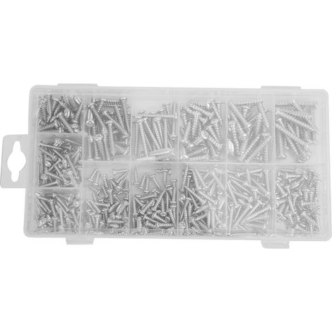 Boîte de 550 vis autotaraudeuses à tête cylindrique cruciforme M3, M3.5, M4 et M5. (1/5)