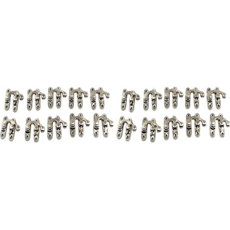 20 pestillos derechos, niquelados, de hierro antiguo, 32x27 mm, para cajas de madera (1/5)