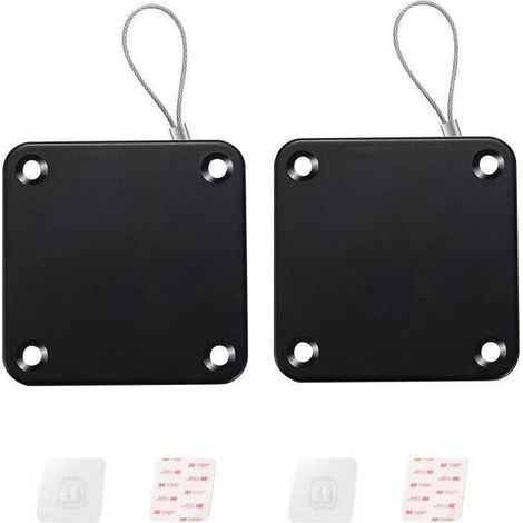 2x Ferme-porte automatique sans perçage avec capteur pour porte de cuisine, sécurité renforcée, noir (1/5)