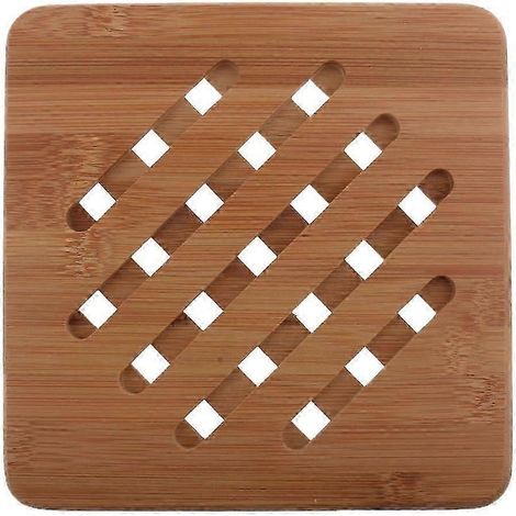 Lot de dessous de plat en bambou, carrés et ronds, 15 cm-18x18cm