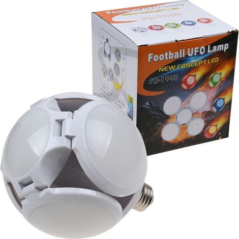 TrAdE Shop Traesio - Lampada Lampadario Deformabile Led 40w 6800k 5 Vie Bianca Attacco E27 Ufo Palla - (1/5)