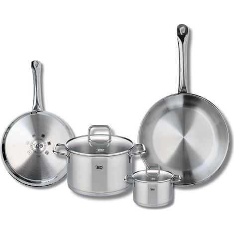 Set de 2 Poêles de cuisson 24 et 28 cm et 2 faitouts 12 et 20 cm Elo Profi Citrin (1/5)