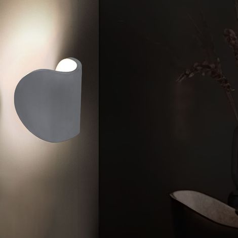 Applique murale Up and Down spot mural applique de salon lampe d'escalier en béton, gris, 1x LED 6W 150lm, LxH 12,6x15,7 cm