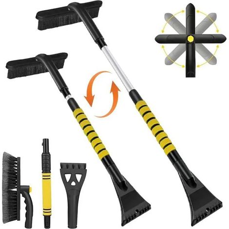 Grattoir à Glace et Brosse à Neige, Brosse à Neige pour Voiture, 3 en 1 Grattoir à Glace et Brosse à Neige, RACLETTE A NEIGE BROSSE (1/5)