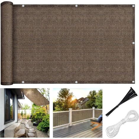 90 x 500 cm Sichtschutz für Balkon, Terrasse, Garten und Gewächshaus, UV-beständig, mit Kabelanschluss (1/5)
