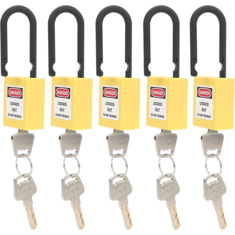 5 Cadenas de Sécurité Jaune 38mm en Nylon Antipoussière pour Industrie (1/5)