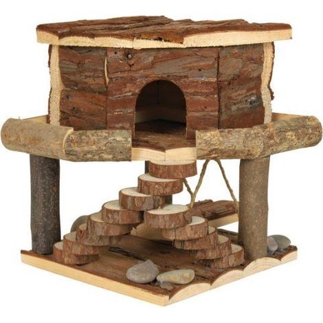 Maison ida, hamster, en bois d'écorce - 19 × 20 × 19 cm
