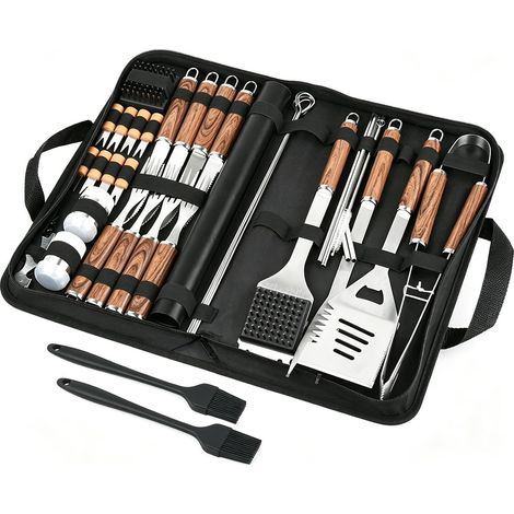 Kit Barbecue Ustensiles 38 pièces Kit Barbecue Inoxydable Ustensiles Barbecue avec Noir Sac Kit d accessoires pour Barbecue à Griller Intérieur DE bbq (1/4)